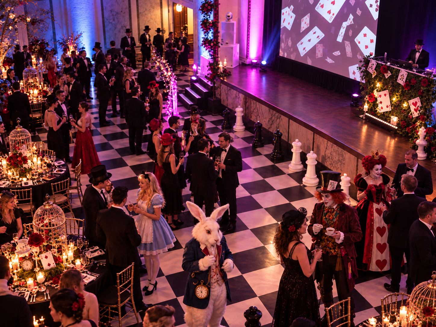Alice in Wonderland themed gala event