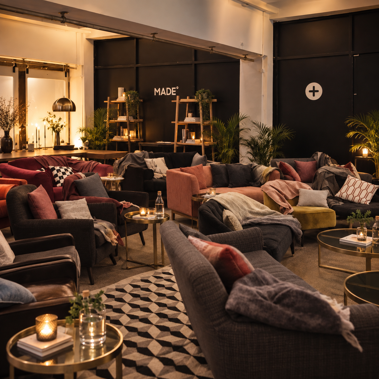 Candlelit MADE lounge installation