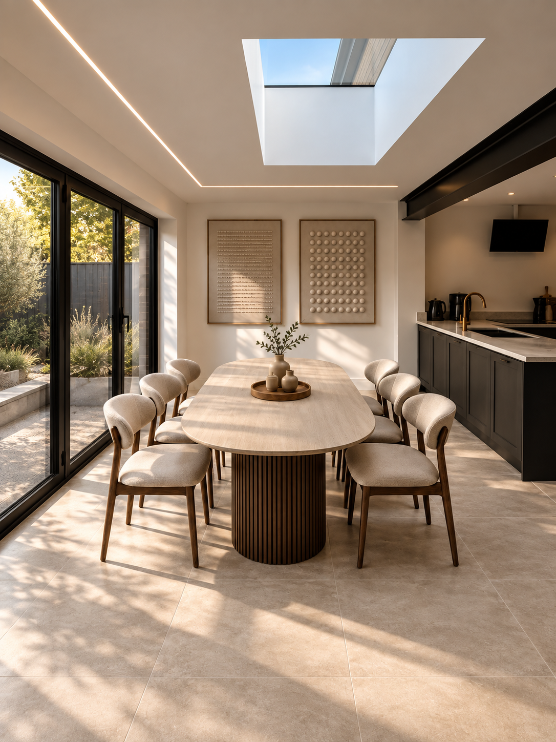 Bright contemporary dining interior